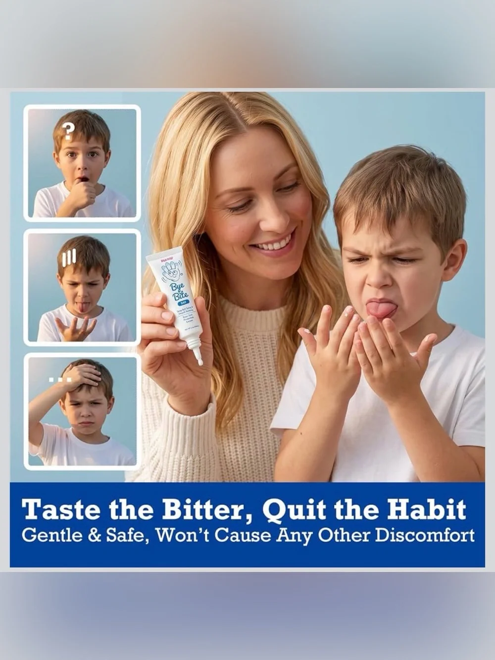 Kids Day & Night Nail Cream Set - White & Blue